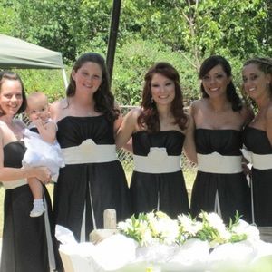Liz Fields Black and White Bridesmaids Dress